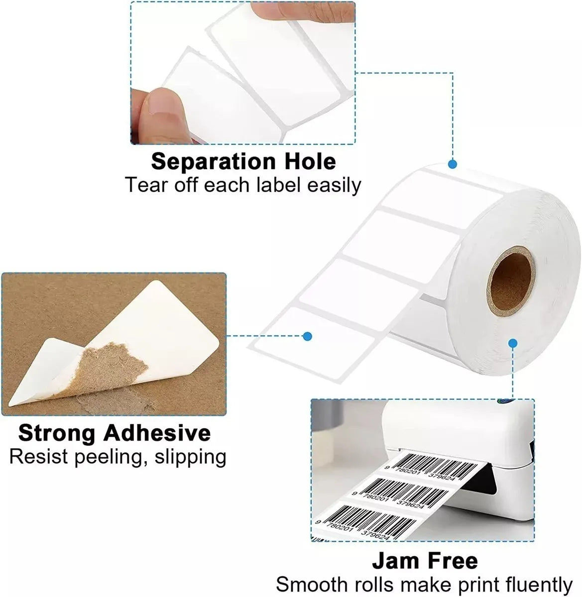 Rollo Etiquetas Adhesivas Térmica Directa 50x25mm X1000