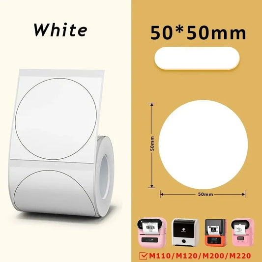 Etiquetas Adhesivas Redondas Impresoras Portatiles X500 Und Blanco