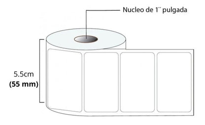 Rollo Etiquetas Adhesivas Térmica Directa 50x30mm X1000