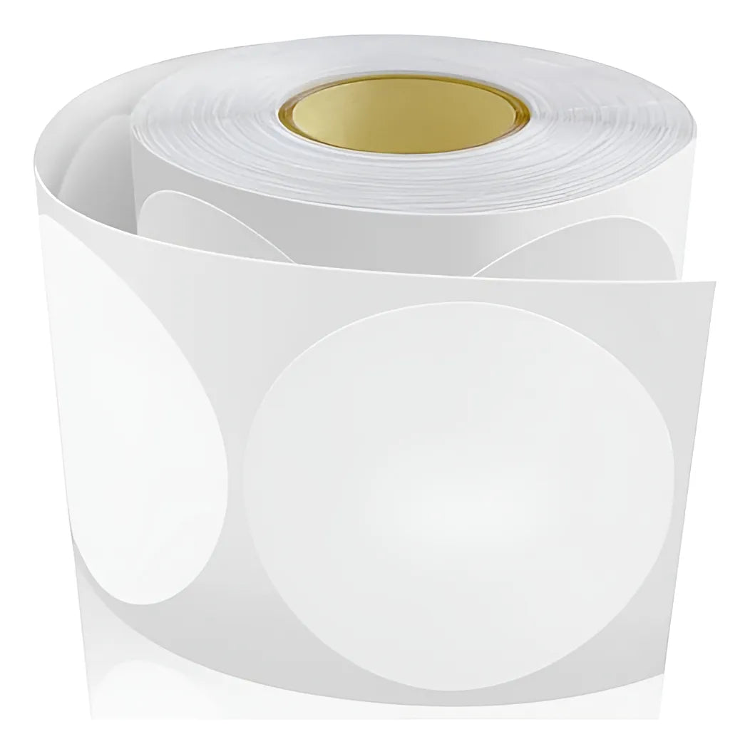 Etiquetas Adhesivas Redondas Termica Directa Rollo X500und